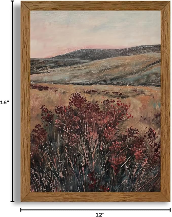 JLTULT Vintage Landscape Wall Art, Maroon Wood-Framed Canvas, 12 x 16 in | JLTULT Vintage Landscape Wall Art, Maroon Wood-Framed Canvas, 8 x 10 in
