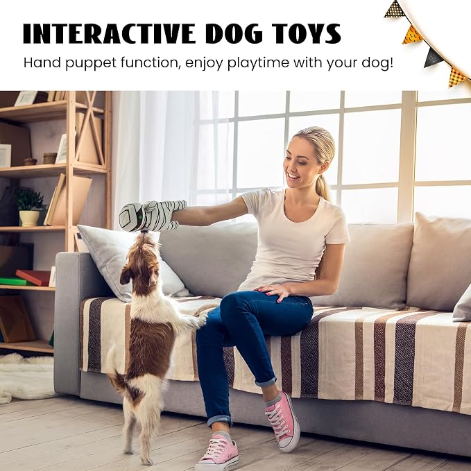 Nocciola Halloween Zombie Mummy Dog Toys with Organs: Funny Cool Hide and Seek Squeaky Chew Toys for Puppies, Small and Medium Size Breed, Plush Stuffed Cognitive Puzzle Toys for Training