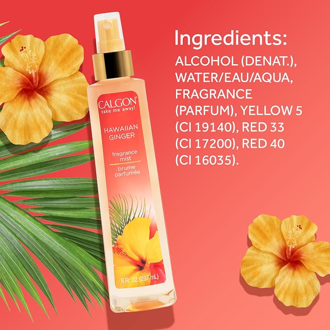 Calgon Fragrance Body Mist, Hawaiian Ginger, 8 fl oz