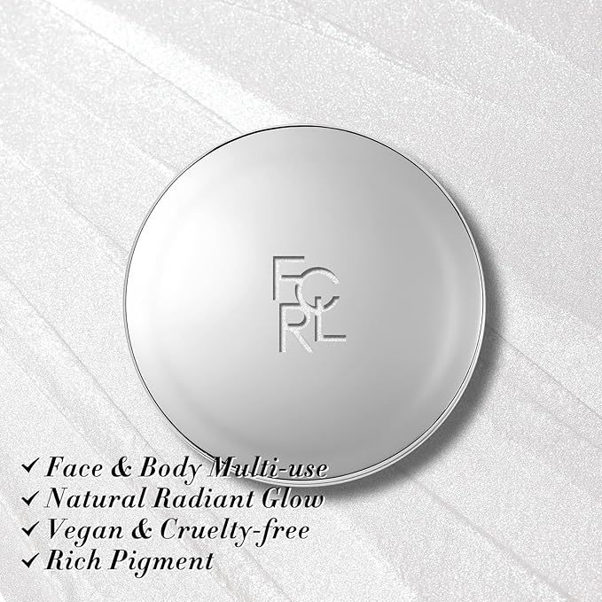 FOCALLURE Shimmer Face Highlighter Makeup Powder, Gel to Powder Glow Finish, Leaving a Lightweight & Healthy Radiance, Long Lasting Luminous Face Body Highlighter Makeup,WT01 The Ice Planet