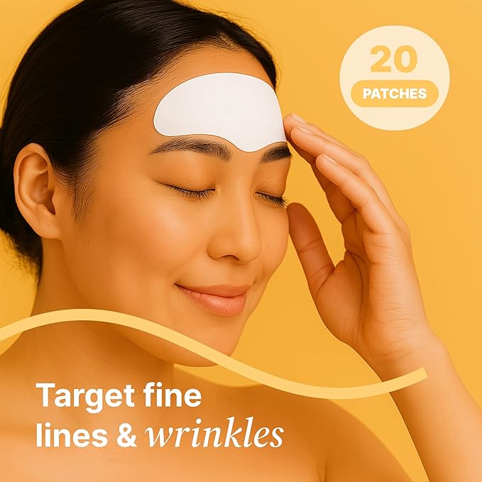Bayside Forehead Wrinkle Patches – 20 Anti-Aging Forehead Pads with Vitamin C, Hyaluronic Acid, Collagen, Snail Mucin & Retinol – Reduce the Appearance of Forehead Lines