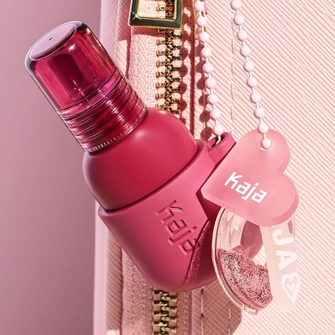 Kaja Lip & Blush - Jelly Charm 05 Peach Fizz | with Keychain, Triple Berry Complex, Lemon Fruit Extract & Olive Squalane, Hydrating, Long Lasting Tint, Lightweight, Creamy Cream Tinted Type, 0.17 Oz
