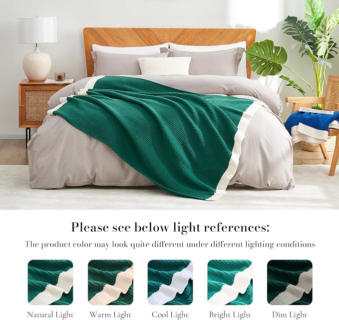 Chenille Throw Blanket, Soft Cozy Waffle Throw for Couch & Sofa, Warm Yet Lightweight, Breathable All-Season Throws for Women Men, Housewarming, Birthdays, 50"x60", Holly