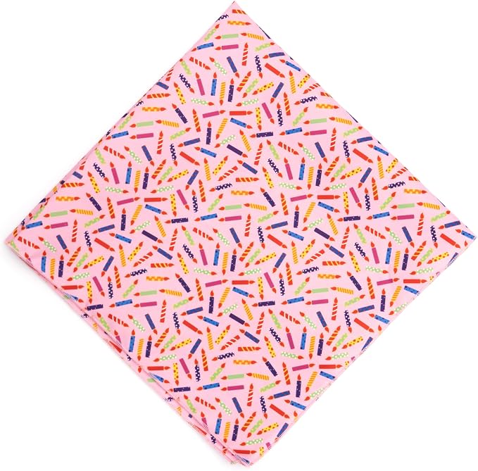 THE WORTHY DOG Icons Classic Tie-On Bandana for Dogs & Cats, Birthday
