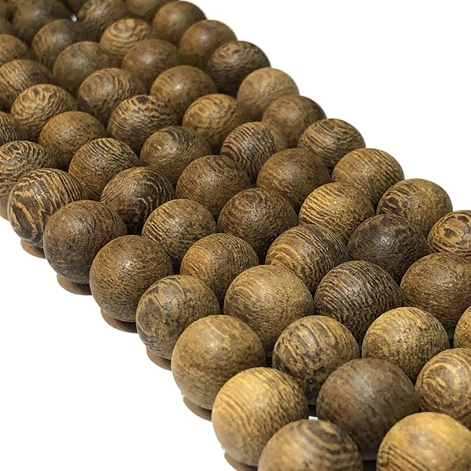 ABCGEMS (Essential-Oil-Diffuser) Rainforest Chocolate Robles Wood Beads - Matte (Believed for Promoting Relaxation, Reducing Stress & Enhancing Emotional Well-Being) Smooth Round 8-9mm (Non-Shiny)