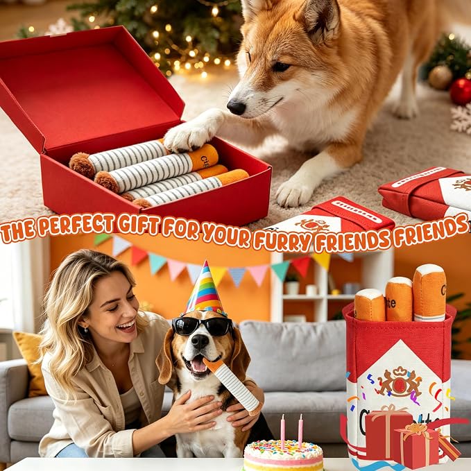 Wdmiya Funny Dog Toys for Small Medium Dogs, Squeaky Interactive Dog Toy | Hide and Seek Treat Hiding Burrow Toy, Plush Enrichment Toy, Birthday Gift and Photo Prop for Pet Lovers