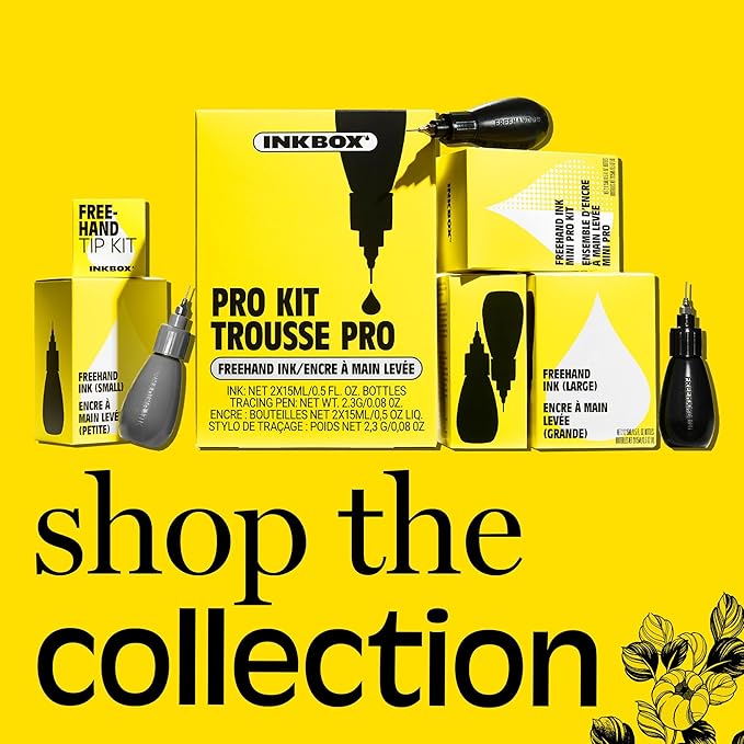 Inkbox Freehand Tattoo Marker Artist Kit - Includes 2 Markers, 1 Tracer, 1 Glove, Tracing Paper (50 Sheets) & Stencil Cream |Lasts Up to 10 Days, All Skin Tones, Water-Resistant, Cruelty-Free & Vegan