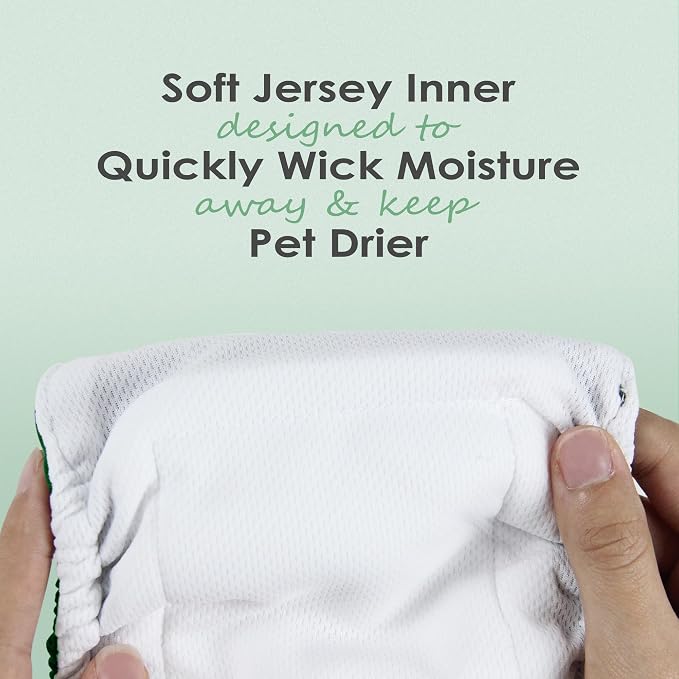 wegreeco Washable Male Dog Belly Band (Stylish Pattern)- Pack of 3 - Male Dog Belly Wrap, Dog Diapers Male (Green Series, Large)