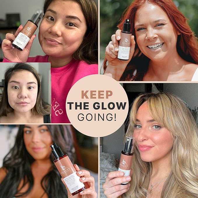 Face Tanner Serum - USA Made with Natural & Organic Ingredients, Sunless Self Tanner for Face with Anti-Aging Hyaluronic Acid, Non Toxic Bronzing Serum for Streak-Free Fake Tan & Natural Glow