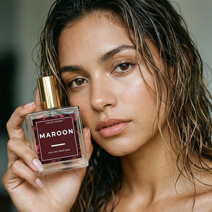 Maroon – Pink Peppercorn + Jasmine – Inspired by Amber Rouge Thomson Carter – Long Lasting Perfume for Women – Notes of Cedarwood & Amber – Clean, Vegan & Cruelty Free