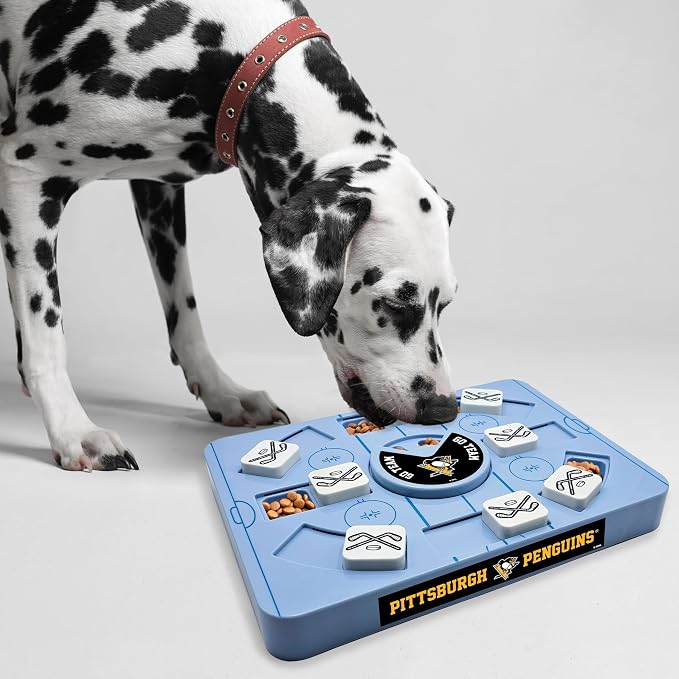 Pets First NHL Pittsburgh Penguins Large Puzzle Toy, New Size, Interactive Dog Treat & Slow Feeding Toy
