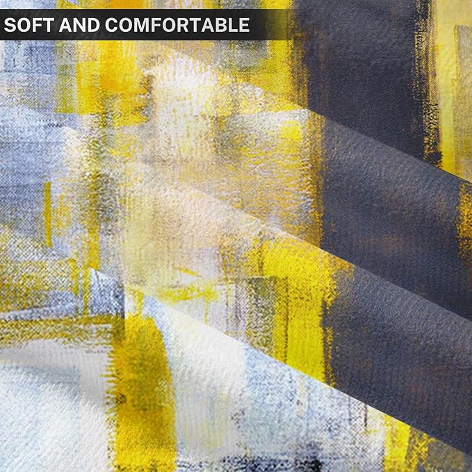 Emvency Throw Pillow Covers Set of 2, 20 x 20 Inch, Yellow White and Black | Abstract Modern Painting Outdoor Decorative Square Pillow Cases Couch Cushion Case for Couch Bed Sofa Living Room Home Decor