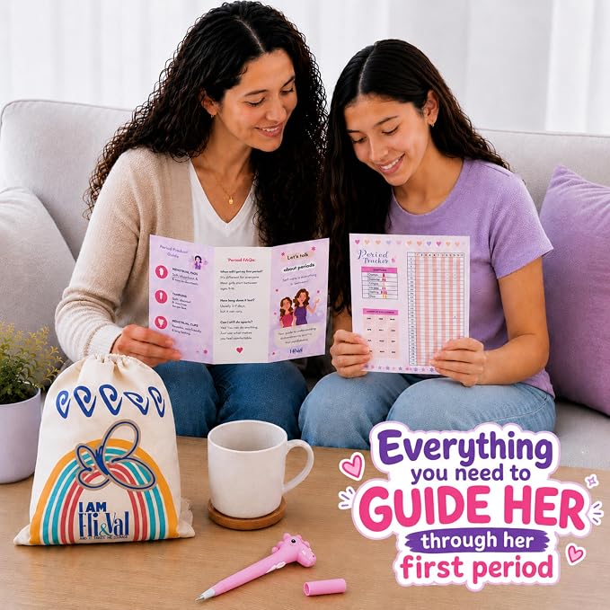 Period Kit for Tweens - First Period Kit for Girls 9-12 10-14 for School- Comfort Fit Feminine Pads Designed for Tween Teens Needs- Period Bags for Teen (Blue)