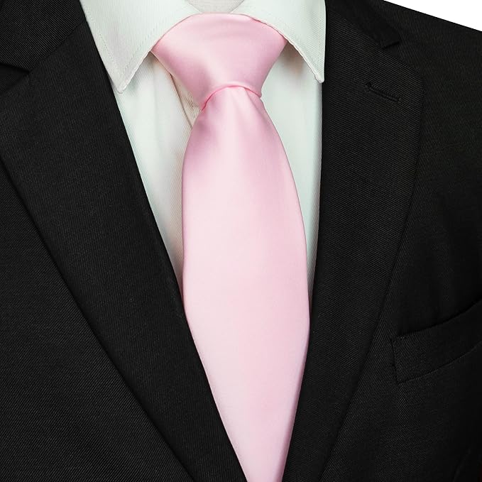 JEMYGINS Solid Color Tie Mens Necktie for Business and Wedding