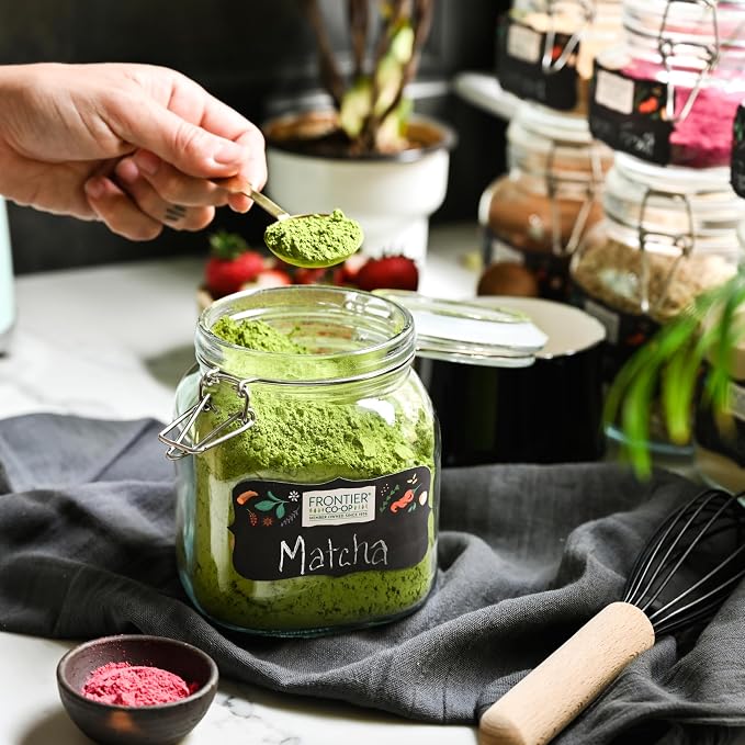 Frontier Co-op Organic Japanese Matcha Green Tea Powder, 1-Pound Bulk, Heavy Body with Vegetal Flavor, Kosher, Non Irradiated