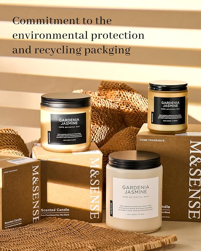 M&SENSE Sage Wood Scented Candle, 11.6oz 70 Hours All Natural Soy Wax Clean Non Toxic Slow Burning Candle for Relaxing & Stress Relief, 2 Wick Fragrance Gifts for Relaxation Home Cleasing