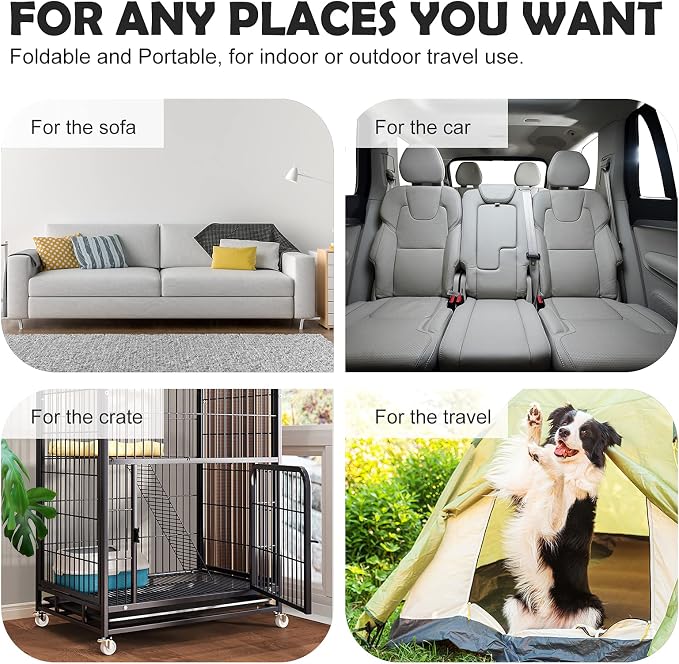 Dog Bed Soft Dog Crate Bed Pad Mat, 48 in Non Slip Bottom Washable Beds for Extra Large Dogs, Pet Bed Mattress Kennel Pad, Dark Brown