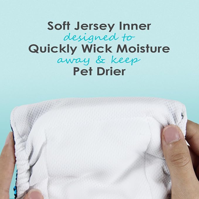 wegreeco Washable Male Dog Belly Band (Stylish Pattern)- Pack of 3 - Male Dog Belly Wrap, Dog Diapers Male (Abstract Geometrical Blue, Medium)