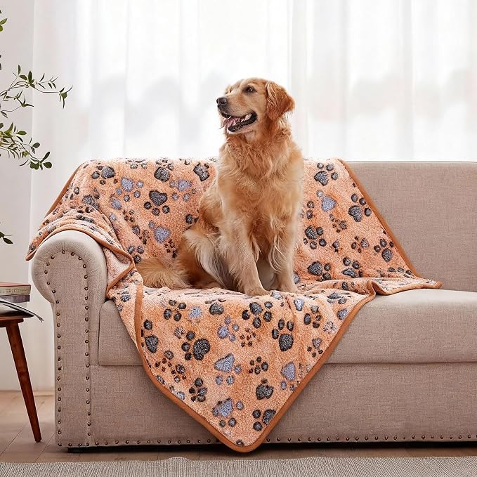 Dog Blankets for Medium Dogs, Cat, Premium Soft Dog Blankets for Small Dog | Washable, Puppy Blanket Dogs Essentials for Puppies (1, Brown, 41" x 30")