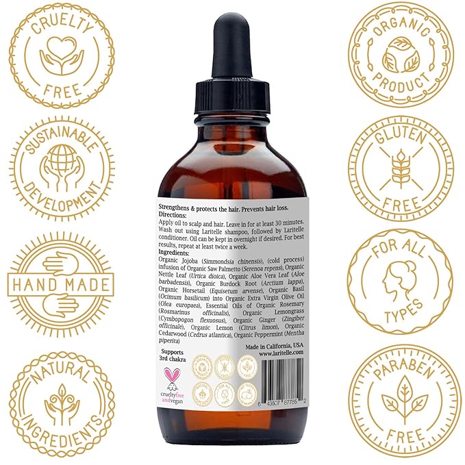 Laritelle Diamond Strong Organic Hair Care Set | Shampoo, Conditioner & Treatment | Strengthening, Nourishing & Restoring | Argan, Jojoba, Rosemary & Ginger | Vegan, Non-GMO, Made in USA
