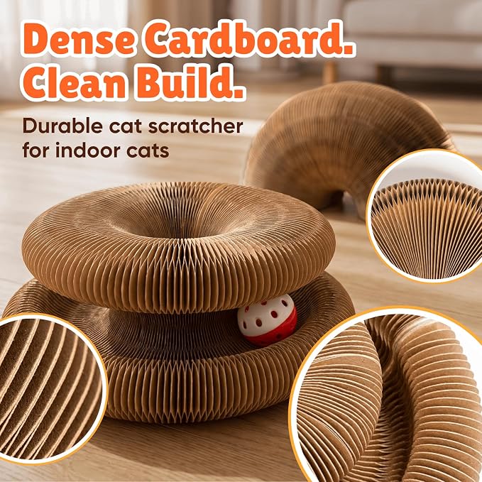 KITTY KURLZ Interactive Cat Toy & Cardboard Cat Scratcher