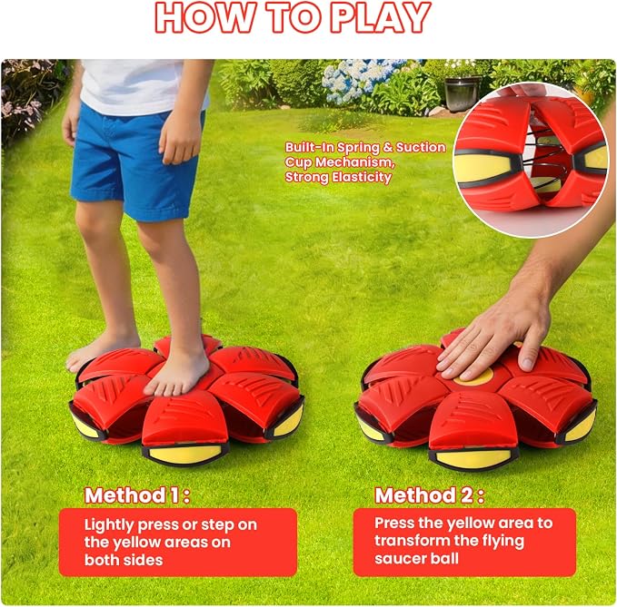 Magic Bouncing Ball 6-Light Transformable Pop up Ball, Interactive Bouncy Toy for Kids Dogs Pets