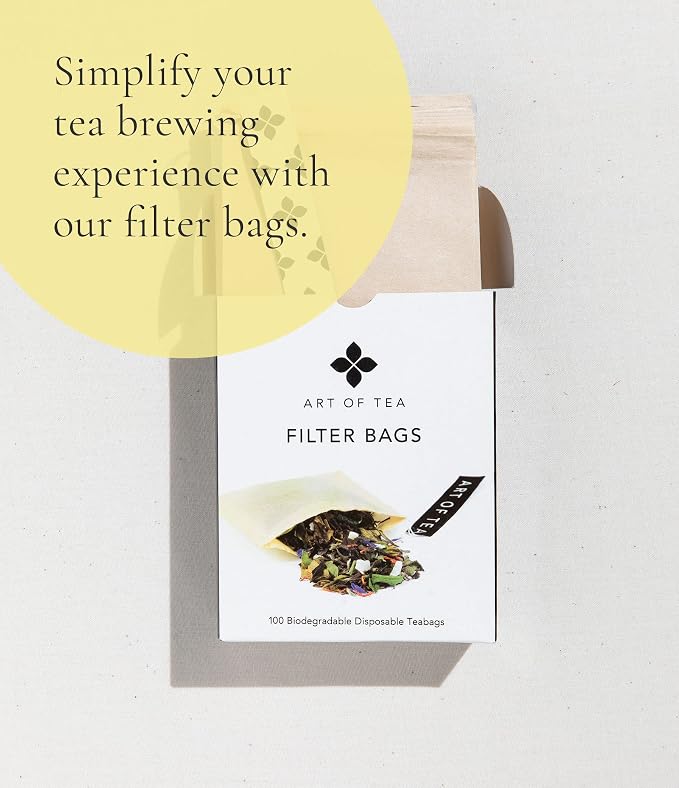 Art of Tea Organic Egyptian Chamomile Tea Bags 50 Count, Premium Whole Leaf Herbal Tea, Naturally Caffeine Free Tea, Pyramid Sachets, Organic Chamomile Tea for Bedtime