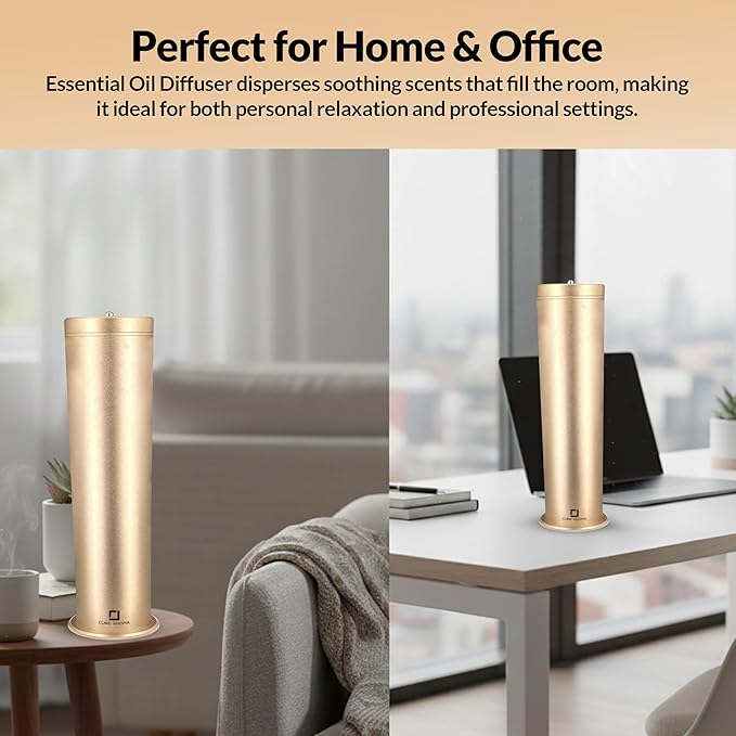 CA-1200 Gold Diffuser w/Fragrance- Aromatherapy Diffuser - Essential Oil Fragrance Diffuser - Smartphone Control - Timer - Adjustable Mist Intensity - Perfect for Home & Office