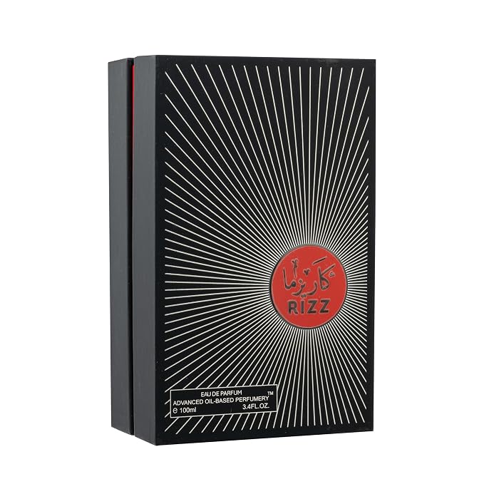 ARIAZ Rizz Men’s Eau De Parfum 3.4 Oz - Warm Woody Aromatic Cologne with Bergamot, Apple, Cinnamon, Amber, Patchouli - Long-Lasting Evening Fragrance for Fall & Winter