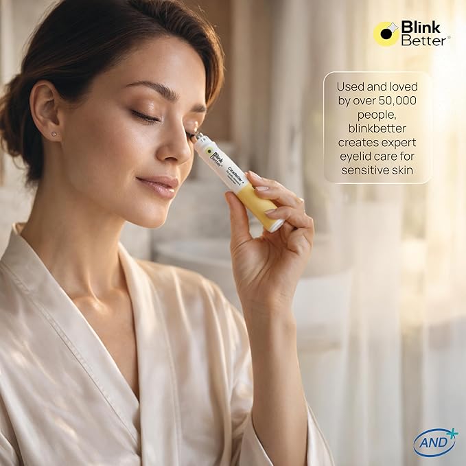 BlinkBetter CicaRoller+ Cooling Eye Roller Serum for Eyelids and Under Eyes – Refreshes, Revitalizes, Smooths & Hydrates Tired Eyes with 2.5% Caffeine, Peptides, Cica & Panthenol, 15 ml