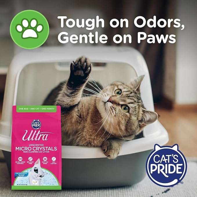 Ultra by Cat's Pride Micro Crystals Litter with 30-Day Odor Control, 15lbs