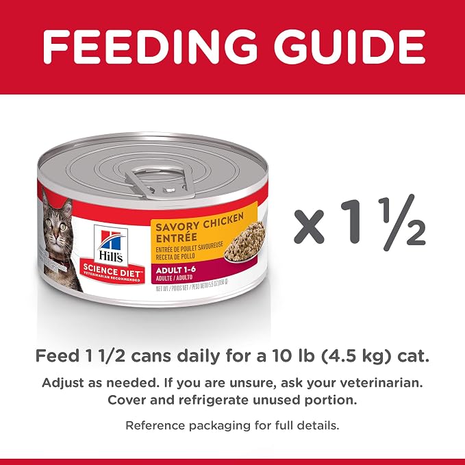 Hill's Science Diet Adult 1-6 Wet Cat Food | #1 Veterinarian Recommended, Minced Chicken, 5.5 oz. Cans, 24-Pack