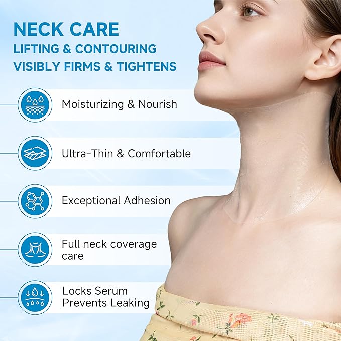 Face set + Neck Mask(8PCS each pack),Glown 6-Piece Hydrating Skincare Set with Vitamin C & Niacinamide,HONLINK Face Care Kit Includes Toner, Faical Serum,Cleanser,Moisturizer, Eye Cream & Body Lotion
