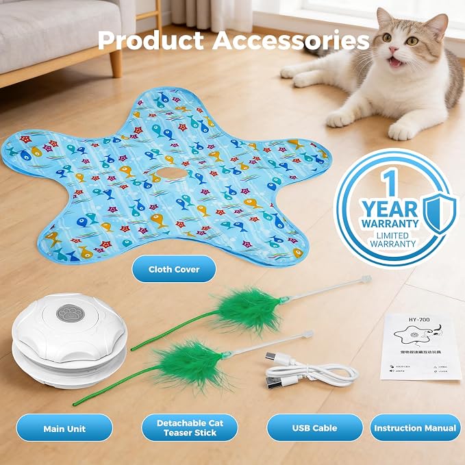 Interactive Cat Toy - Hide and Seek Automatic Cat Toys for indoor cats