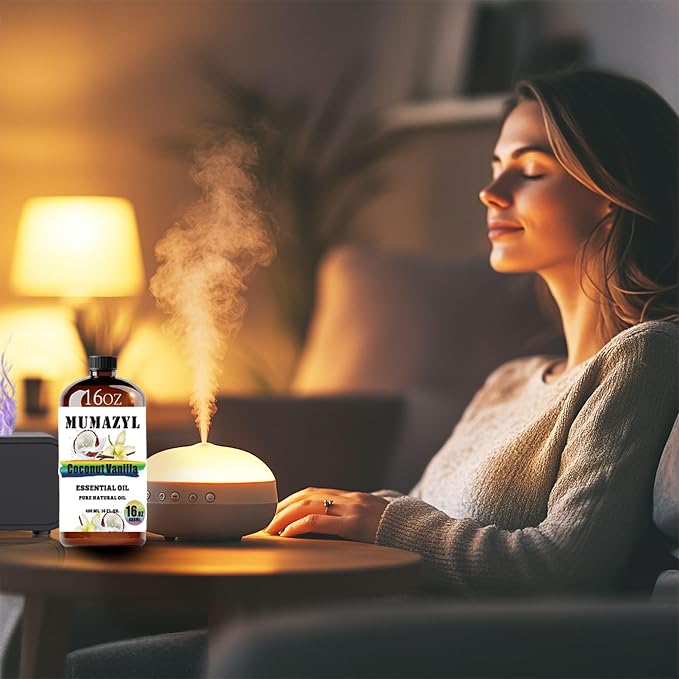 Coconut Vanilla Essential Oil, Coconut Vanilla Oil 16 Fl Oz 480ML for Diffuser Humidifier Yoga Cleaning DIY Candle Soap Making MUMAZYL Essential Oils
