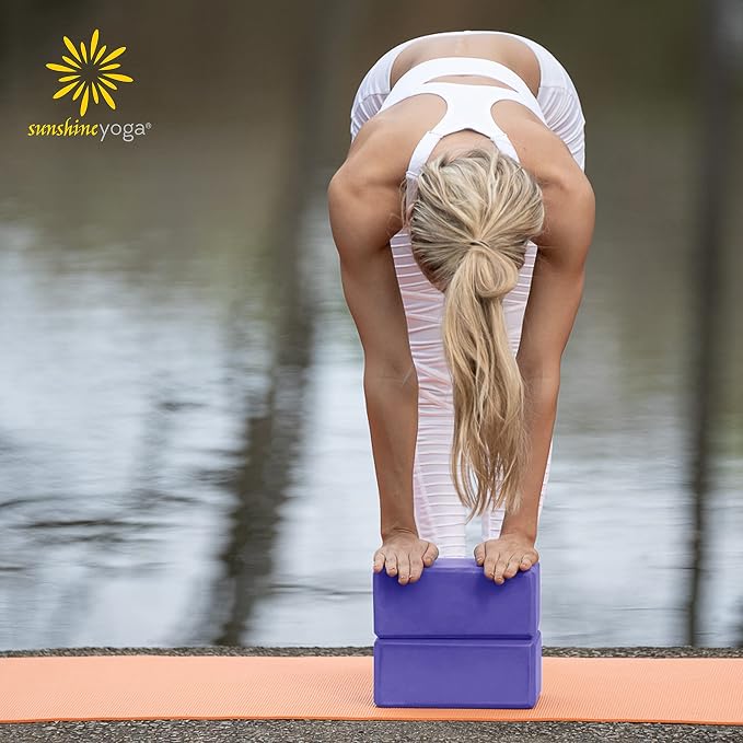4" Yoga Block, 10 Pack Bulk EVA Foam Yoga Blocks, Firm and Supportive Yoga Brick, Balance Foam for Stretching, Pilates, and Workout, 4" x 6" x 9"