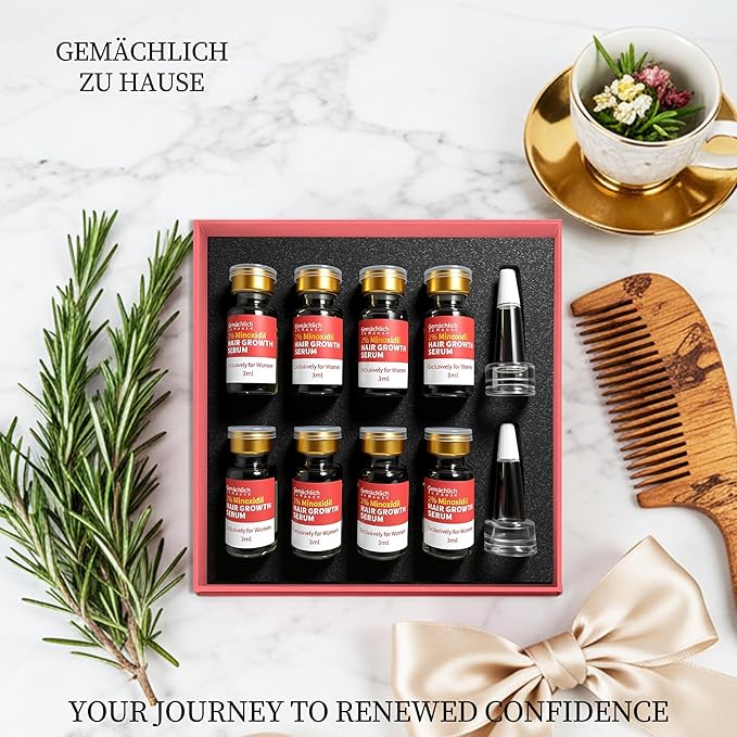 Minoxidil for Women Hair Growth with Biotin, Extra Strength Topical Minoxidil Serum Solution with Rosemary for Hair Regrowth Treatments, Non-Greasy, Helps Prevent Hair Thinning & Hair Loss
