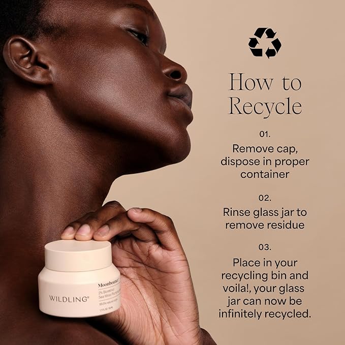 WILDLING Moonbounce 2% Bioretinol Plumping Moisturizer I Rock Samphire, Irish Sea Moss, Marshmallow Root, Moonstone I Hydrates, Boosts Elasticity, Firms I 99.5% Natural, Vegan, Cruelty Free (1.7fl oz)