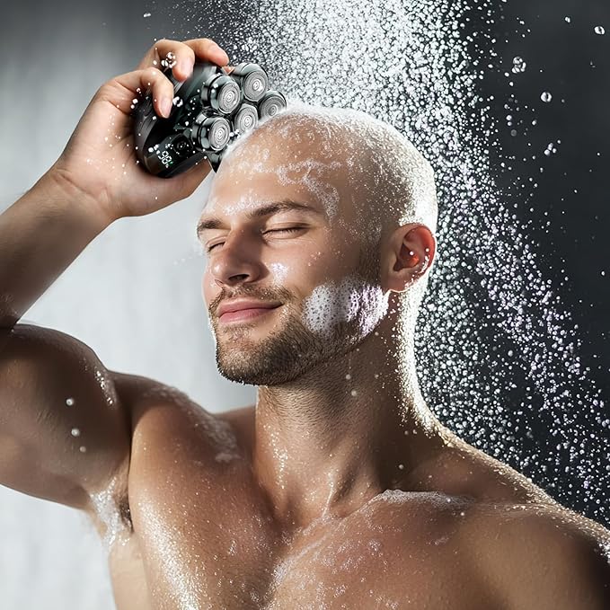 Head Shavers for Bald Men: Upgraded Detachable Head Shaver - IPX7 Waterproof Wet or Dry Electric Razor for Men - 7D LED Display Rechargeable Shaving Grooming Kit with Type-C Charge
