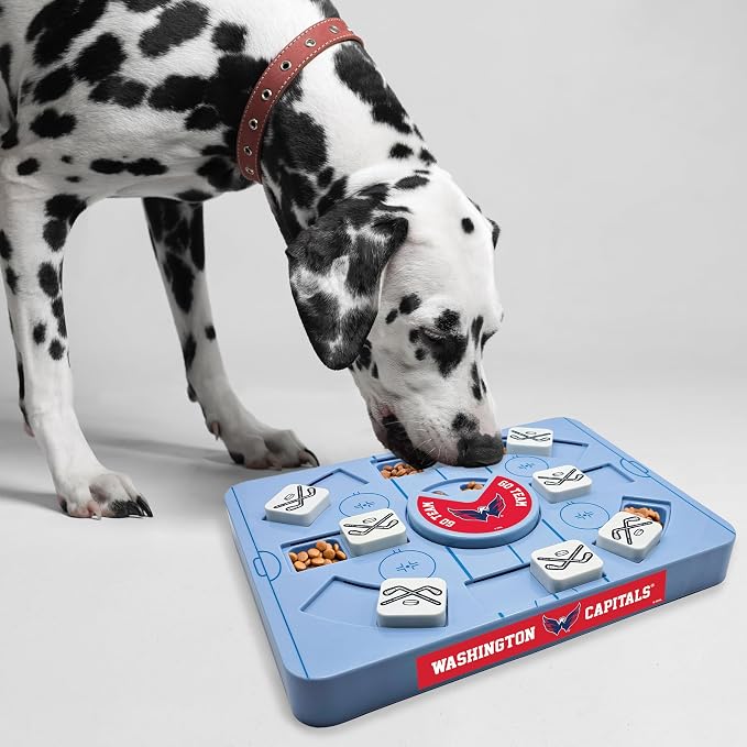 Pets First NHL Washington Capitals Large Puzzle Toy, New Size, Interactive Dog Treat & Slow Feeding Toy