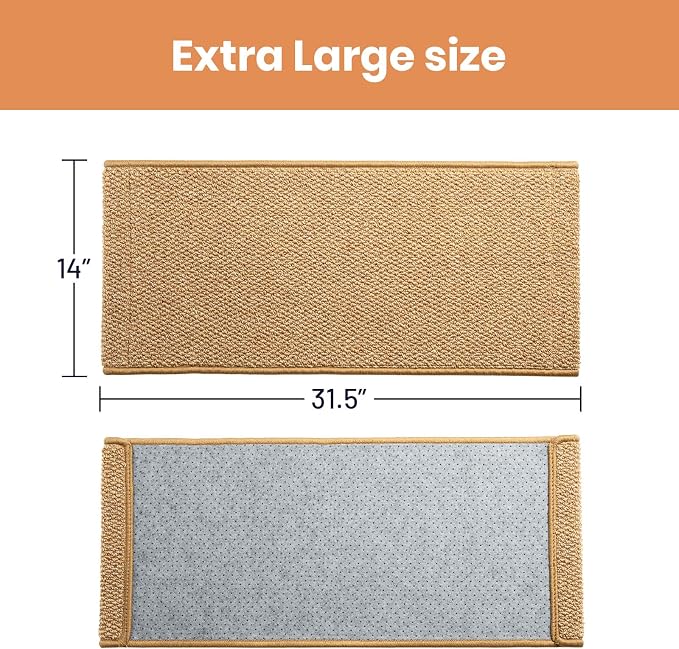 Extra Large Cat Scratcher Mat - Sisal-Style Scratching Rug for Indoor Cats | 31.5 x 14 in Upgrade Soft Sisal Horizontal Cat Floor Scratching Pad, Cat Scratching Rug Protect Furniture