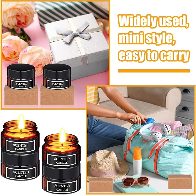 Conelist 24 Pieces Mini Candles Scented Candle Soy Wax Candles Aromatherapy Candles for Women Mini Candles Party Favors 4 Scents Long Lasting Soy Candle for Wedding Birthday Gifts Travel Anniversary