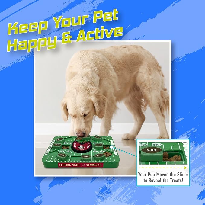 Pets First NCAA Florida State Large Puzzle Toy, New Size, Interactive Dog Treat & Slow Feeding Toy