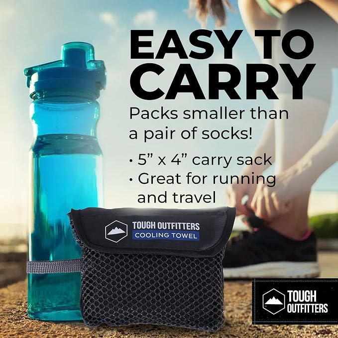 Tough Outdoors Cooling Towel - Cooling Towels for Neck & Face - Ice Wrap & Sweat Rag for Camping Gym Yoga & Sports - Workout Towel for Gym Sweat - Cool Towels for Extreme Heat