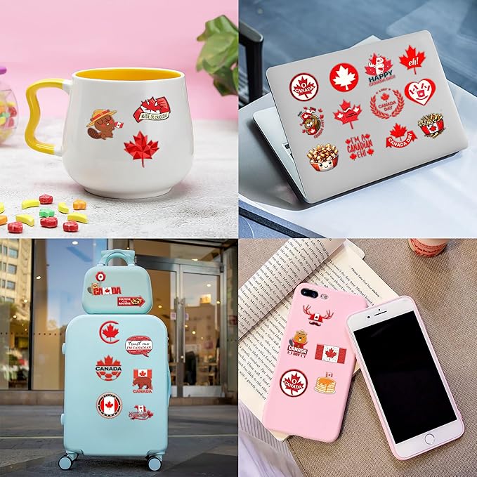 Canada Temporary Tattoos Happy Canada Day Party Decorations Favors Supplies Themed Cute Stickers 10 Sheets 100 PCS Gifts for Baby Girls Boys Class School Carnival