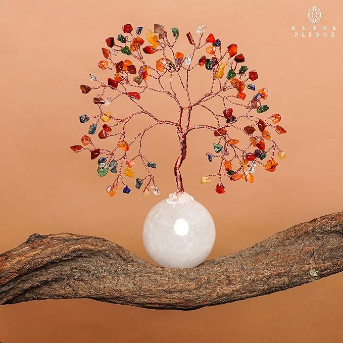 7 Chakra Crystal Tree of Life Birthday Gifts for Women, Handmade Home Decor, Office, Room Decoration, Reiki Healing Crystal Chakra Tree for Money, Positivity, Good Luck Gifts for Her, Mom & Dad