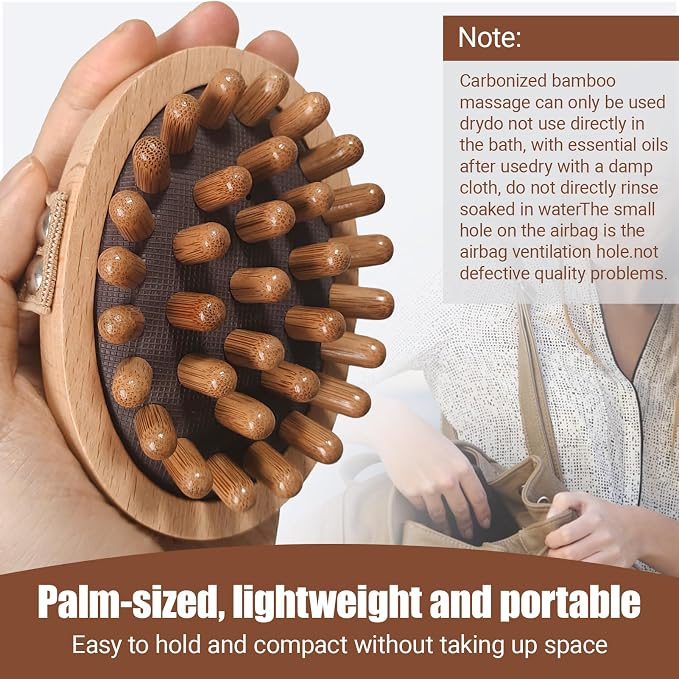 Meridian Pressure Brush, Wood Therapy Massage Tools, Wood Therapy Massage Tools for Belly Fat, Meridian Trigger Point Massager Wooden Massage Brush for Body Shaping, Muscle Pain Relief (2PCS)