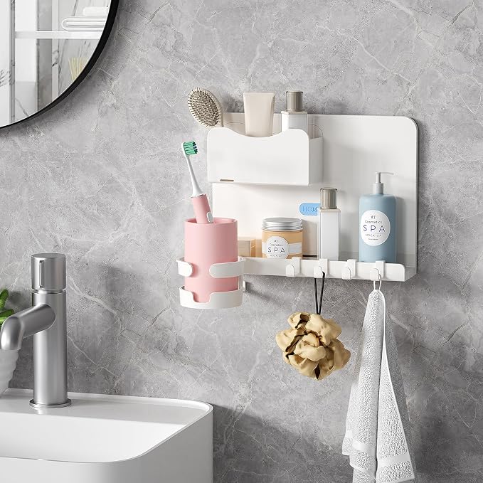 Floating Shelves for Bedside Shelf, Stick On Accessories Organizer, Dorm Room Essentials, Wall Mount Shelf, Cute Room Decor Aesthetic, Girls Room Decor, Cool Stuff For Bedroom Storage And Organization