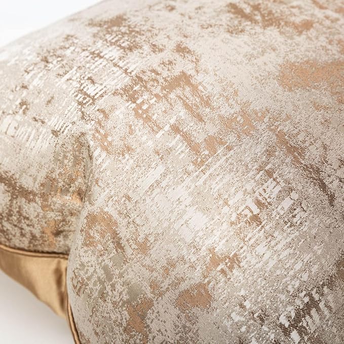 vctops Gold Decorative Luxurious Throw Pillow Covers Jacquard Square Cushion Cases Pillowcase for Bed Sofa Couch Chair Car Home Decor (Gold D,20"x20")