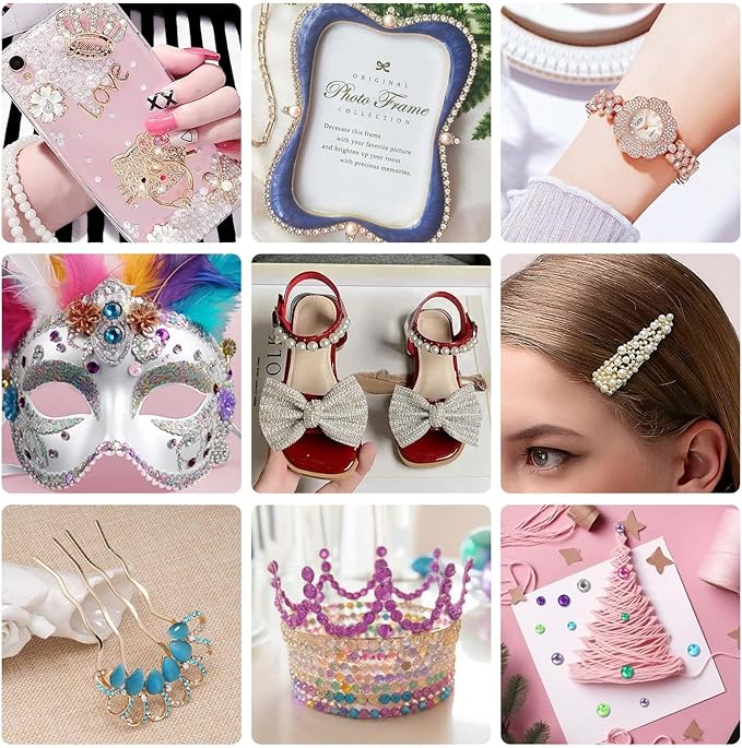 Cosplay Makeup Face Gems with Rhinestone Glue for SFX, Shynek Rhinestones Sticker for Eye Jewels Gems Body Skin Glue Spirit Adhesive for Eye Jewels Hair Costume Cosplay